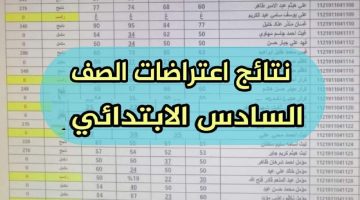 رابط الاستعلام عن نتائج اعتراضات السادس الابتدائي الدور الثاني 2024 عبر موقع ملازمنا